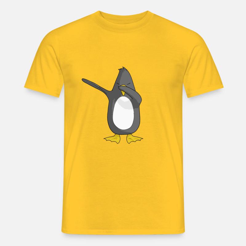 Tanzender Pinguin - Penguin Dabbing Dancing - Männer T-Shirt - Gelb