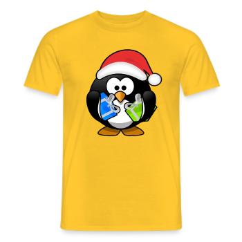 pinguin weihnachten - Männer T-Shirt - Gelb - Vorne - AI Model Male 178 dark (178cm)