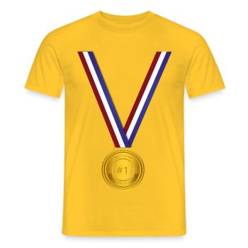 Medaille d'Excellence Maman - T-shirt homme - jaune - Devant - AI Model Male 178 dark (178cm)
