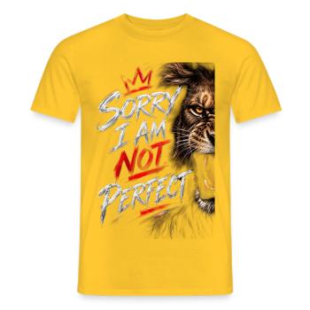 Nicht perfekte Tigerbürsten-Grafik - Männer T-Shirt - Gelb - Vorne - AI Model Male 178 dark (178cm)
