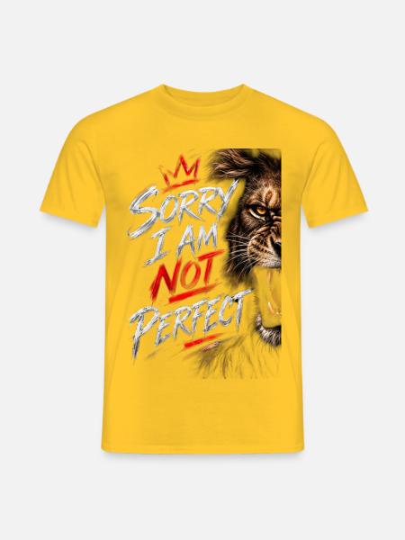 Nicht perfekte Tigerbürsten-Grafik - Männer T-Shirt - Gelb