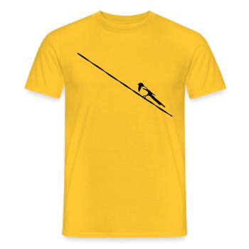 Elster auf Stromleitung - Männer T-Shirt - Gelb - Vorne - AI Model Male 178 dark (178cm)
