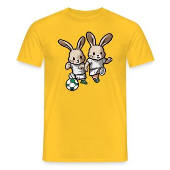 Les lapins jouent au football Lapin Lapin Ball Sport - T-shirt homme - jaune - Devant - AI Model Male 178 dark (178cm)
