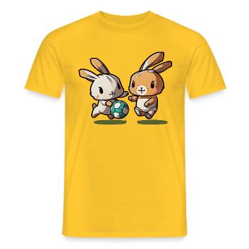 Les lapins jouent au football Lapin Lapin Ball Sport - T-shirt homme - jaune - Devant - AI Model Male 178 dark (178cm)