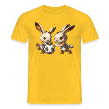 Les lapins jouent au football Bunny Ball Sports - T-shirt homme - jaune - Devant - AI Model Male 178 dark (178cm)