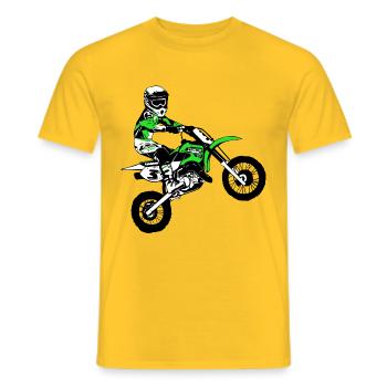 Kinder Motocross - KIDS MX - Männer T-Shirt - Gelb - Vorne - AI Model Male 178 dark (178cm)
