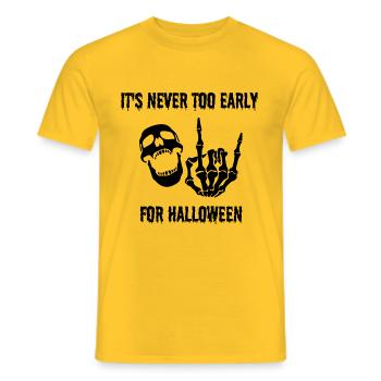 HALLOWEEN SCULL + TOTENKOPF - Männer T-Shirt - Gelb - Vorne - AI Model Male 178 dark (178cm)