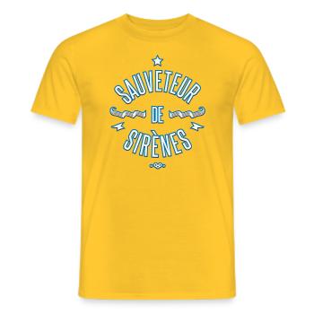sauveteur de sirenes 2 - T-shirt homme - jaune - Devant - AI Model Male 178 dark (178cm)