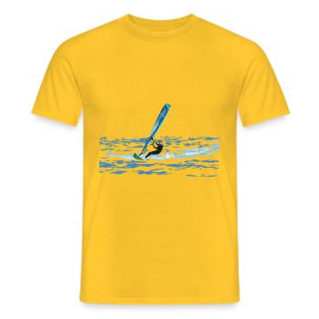 Windsurfing shirt - Men's T-Shirt - yellow - Front - AI Model Male 178 dark (178cm)