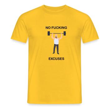 Sport Spruch. Training. Motivation. Gym. Geschenk - Männer T-Shirt - Gelb - Vorne - AI Model Male 178 dark (178cm)