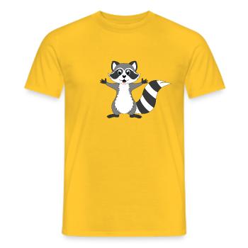 Waschbär - Männer T-Shirt - Gelb - Vorne - AI Model Male 178 dark (178cm)