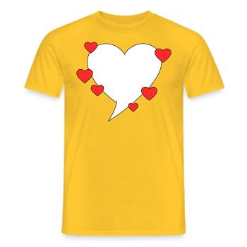 Speech bubble with hearts - Men's T-Shirt - yellow - Front - AI Model Male 178 dark (178cm)