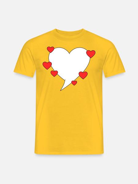 Speech bubble with hearts - Men's T-Shirt - yellow