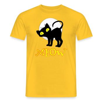 Halloween chat miaou - T-shirt homme - jaune - Devant - AI Model Male 178 dark (178cm)