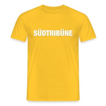 South Stand - Men's T-Shirt - yellow - Front - AI Model Male 178 dark (178cm)