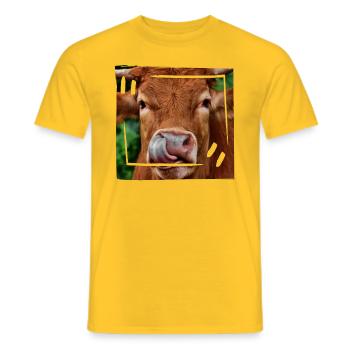 Beef - Men's T-Shirt - yellow - Front - AI Model Male 178 dark (178cm)