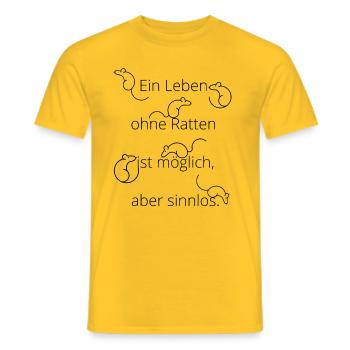 Ein Leben ohne Ratten ist möglich aber sinnlos. - Männer T-Shirt - Gelb - Vorne - AI Model Male 178 dark (178cm)