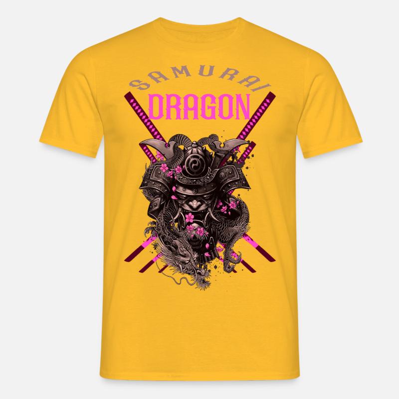 Samurai-Drache - Männer T-Shirt - Gelb
