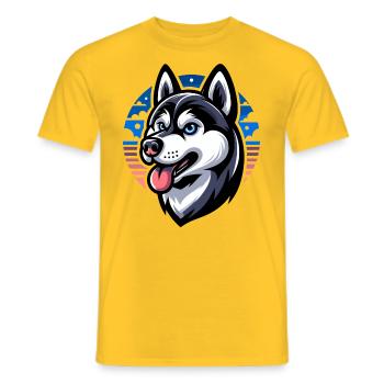 Chien - T-shirt homme - jaune - Devant - AI Model Male 178 dark (178cm)