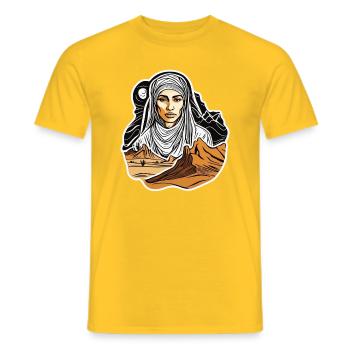 Fille du désert - T-shirt homme - jaune - Devant - AI Model Male 178 dark (178cm)