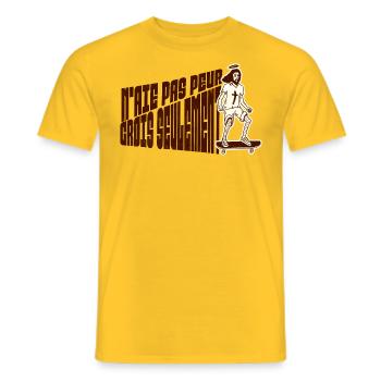 N'aie pas peur, crois seulement - T-shirt homme - jaune - Devant - AI Model Male 178 dark (178cm)