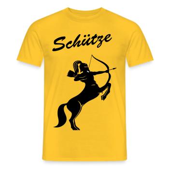 Sagittaire - T-shirt homme - jaune - Devant - AI Model Male 178 dark (178cm)