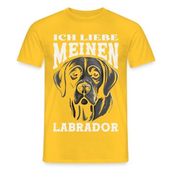 Labrador Hund Lustiges Schlafshirt Hunde Geschenk - Männer T-Shirt - Gelb - Vorne - AI Model Male 178 dark (178cm)
