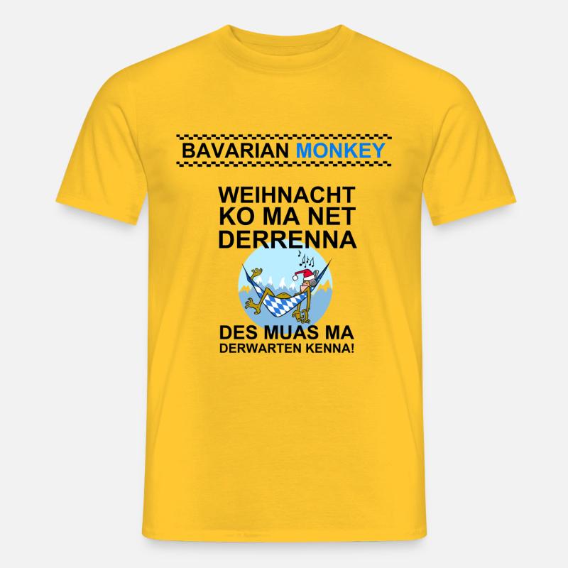 Scimmia bavarese "derwait kenna" nera - T-shirt uomo - giallo