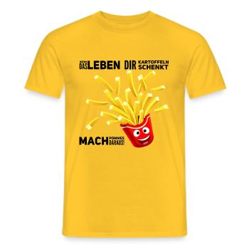 FRIES - Men's T-Shirt - yellow - Front - AI Model Male 178 dark (178cm)