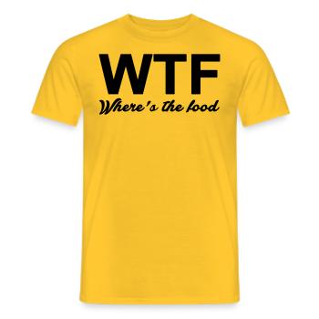 WTF - Männer T-Shirt - Gelb - Vorne - AI Model Male 178 dark (178cm)