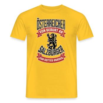 Salzburger Von Gottes Gnaden Retro Design - Männer T-Shirt - Gelb - Vorne - AI Model Male 178 dark (178cm)