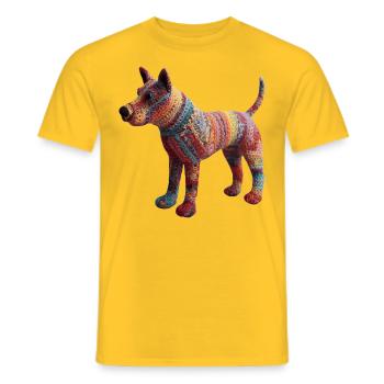 Bekannt wie ein bunter Hund ist eine Redewendung - Männer T-Shirt - Gelb - Vorne - AI Model Male 178 dark (178cm)