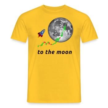 To the Moon - Men's T-Shirt - yellow - Front - AI Model Male 178 dark (178cm)