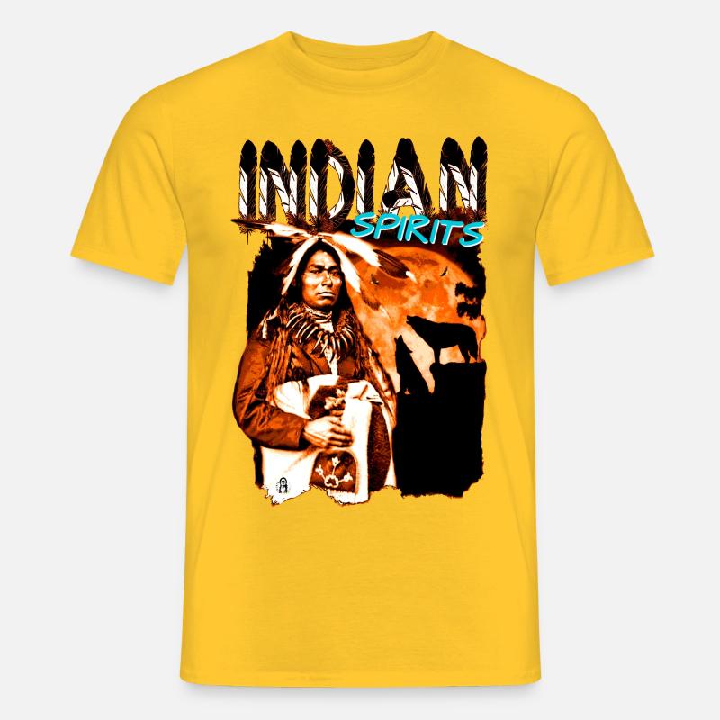 INDIAN SPIRITS 2 - Männer T-Shirt - Gelb