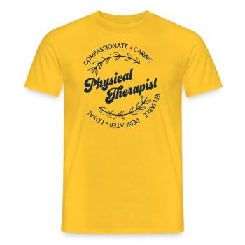 Physiotherapie Shirts Physical Therapist Geschenke - Männer T-Shirt - Gelb - Vorne - AI Model Male 178 dark (178cm)