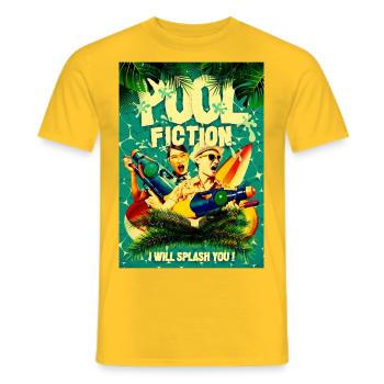 Pool fiction - T-shirt homme - jaune - Devant - AI Model Male 178 dark (178cm)