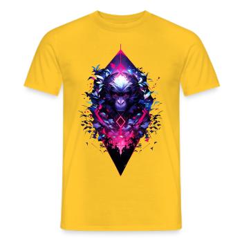 Mera Street Art Singe Onze - T-shirt homme - jaune - Devant - AI Model Male 178 dark (178cm)