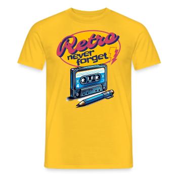 Cassette et stylo rétro N’oubliez jamais le plaisir cool - T-shirt homme - jaune - Devant - AI Model Male 178 dark (178cm)
