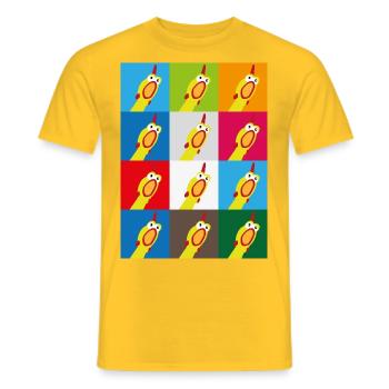 Funny chicken - Men's T-Shirt - yellow - Front - AI Model Male 178 dark (178cm)
