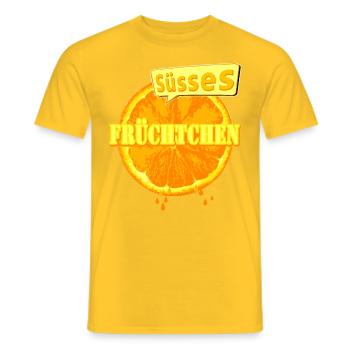 Fruit sucré à bulle orange - T-shirt homme - jaune - Devant - AI Model Male 178 dark (178cm)