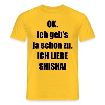 JA_ICH_LIEBE_SHISHA! - Männer T-Shirt - Gelb - Vorne - AI Model Male 178 dark (178cm)