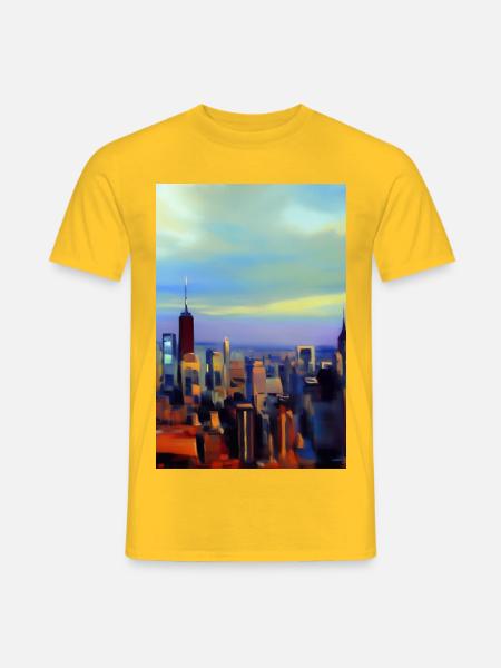 New York City Skyline - Männer T-Shirt - Gelb