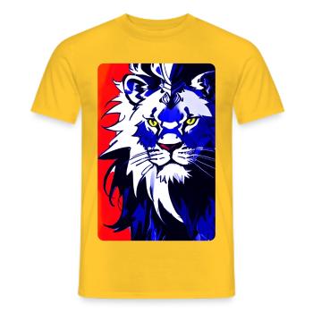 Blauer Löwe (Design1) - Männer T-Shirt - Gelb - Vorne - AI Model Male 178 dark (178cm)