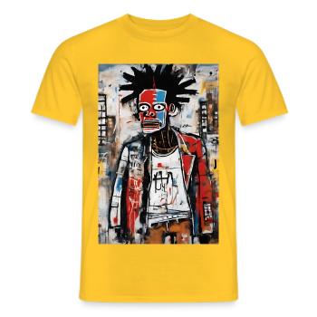 Urban Portrait - Contrasting Colors - Men's T-Shirt - yellow - Front - AI Model Male 178 dark (178cm)