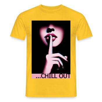 Shhh Chillout Lippenbild - Männer T-Shirt - Gelb - Vorne - AI Model Male 178 dark (178cm)
