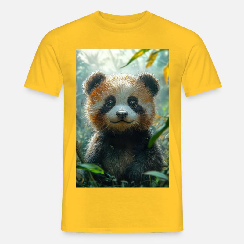 Illustration eines Pandas - Männer T-Shirt - Gelb