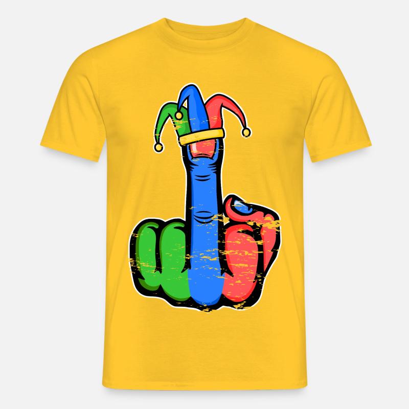 Mittelfinger Stingerfinger Karneval - Männer T-Shirt - Gelb