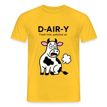 D-Air-Y – Fresh Milk, Polluted Air - Kuh - Männer T-Shirt - Gelb - Vorne - AI Model Male 178 dark (178cm)