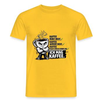 Kaffee lustiger Kaffeespruch - Männer T-Shirt - Gelb - Vorne - AI Model Male 178 dark (178cm)