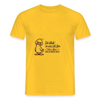 Ich bleib so wie ich bin, weil es andere stört - Männer T-Shirt - Gelb - Vorne - AI Model Male 178 dark (178cm)